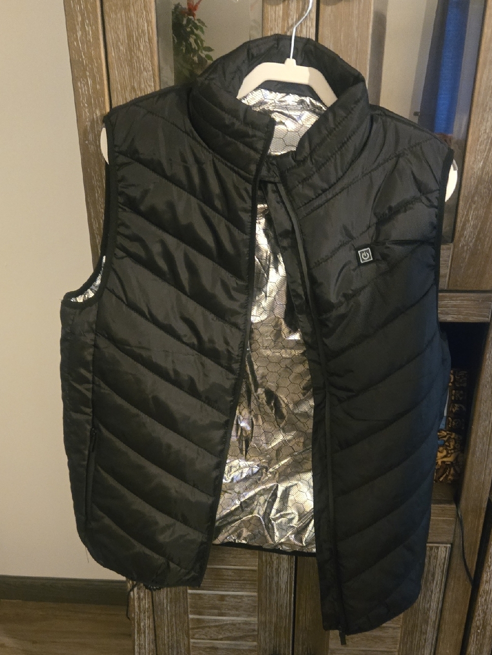 Men's Black Heated Quilted Vest